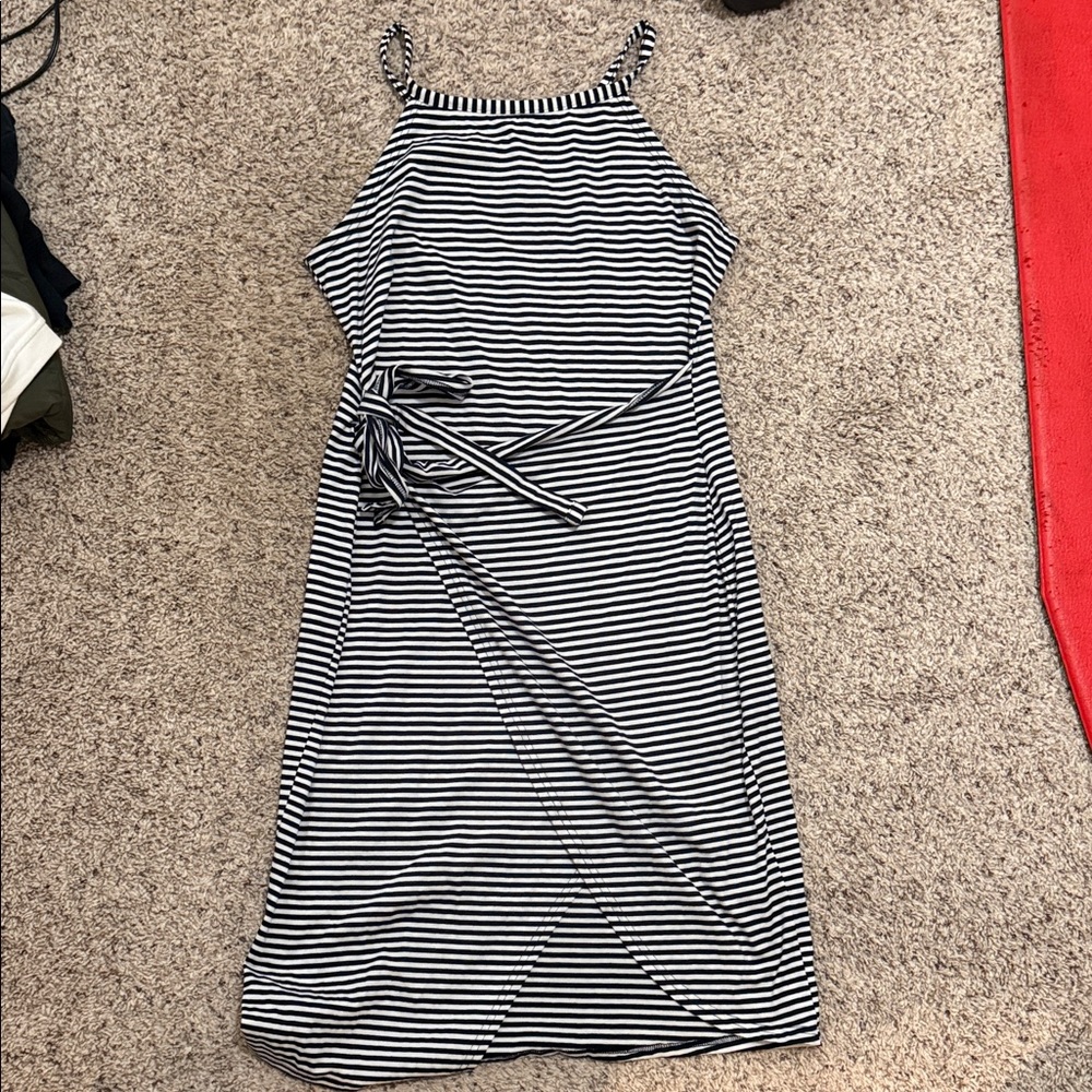 Amazon Monochrome Striped Midi Dress